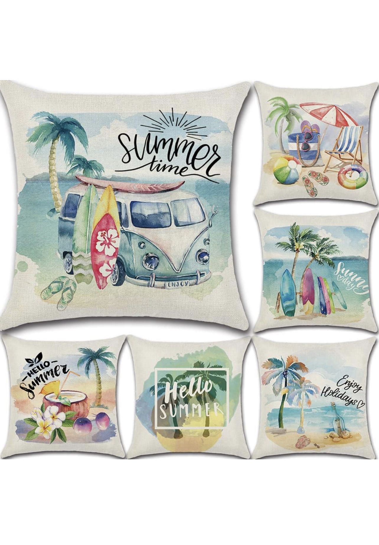 Summer Pillow Covers 18x18 Set of 6 (insert are not included ) for Sale in  Tampa, FL - OfferUp