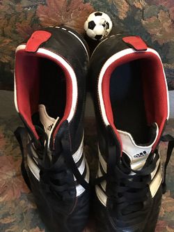 Soccer shoes on a protected food