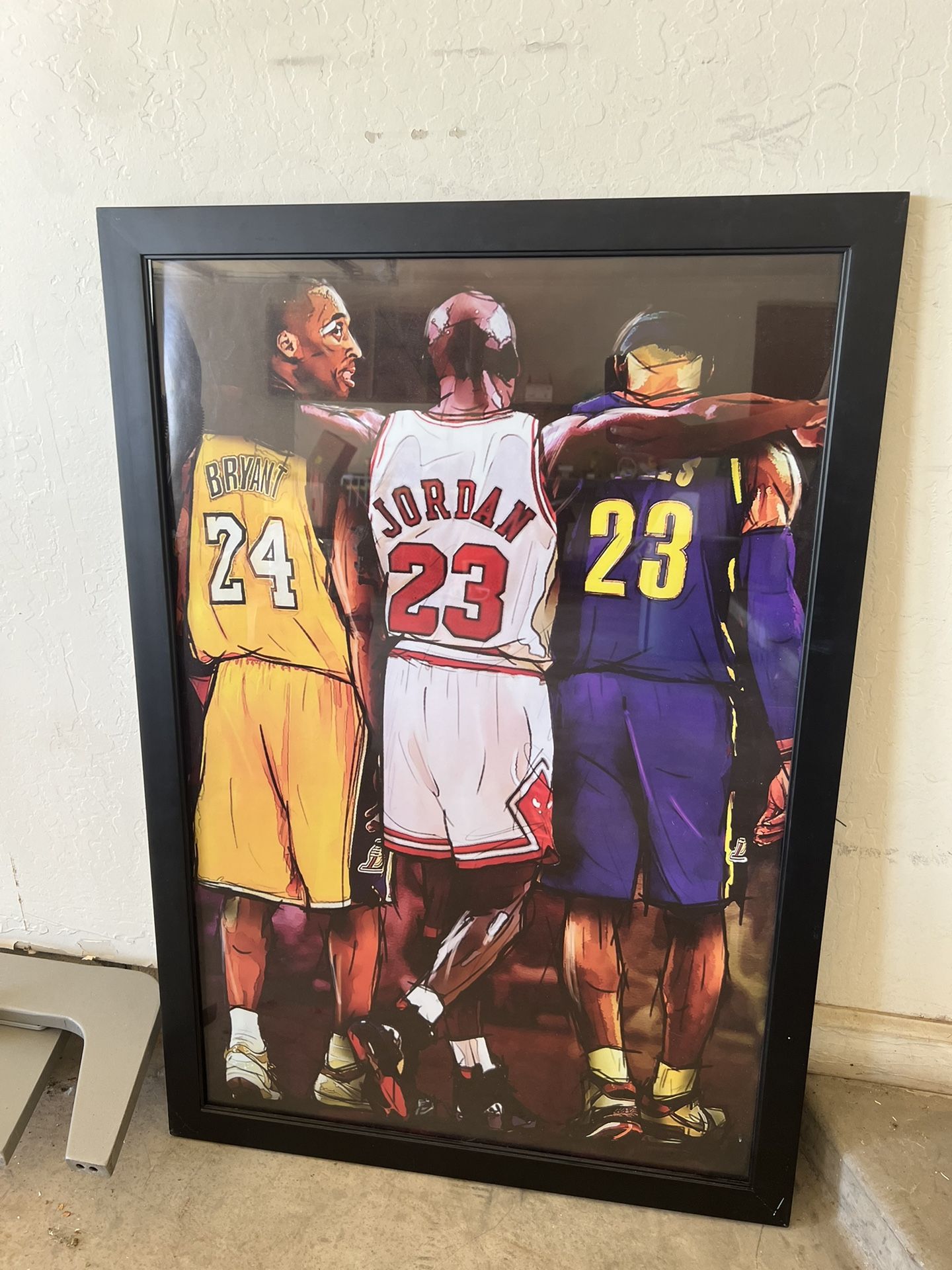 Kobe Bryant, Michael Jordan and LeBron James poster (Framed)