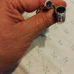 Assortment Of Beautiful Rings Set In Sterling Silver 