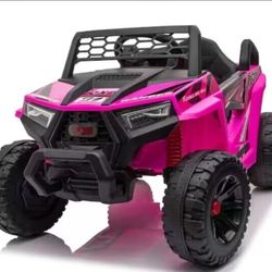 Tobbi 12-Volt Kids Ride On UTV Electric Car with Music in Pink New in Box