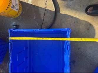 Blue plastic bins