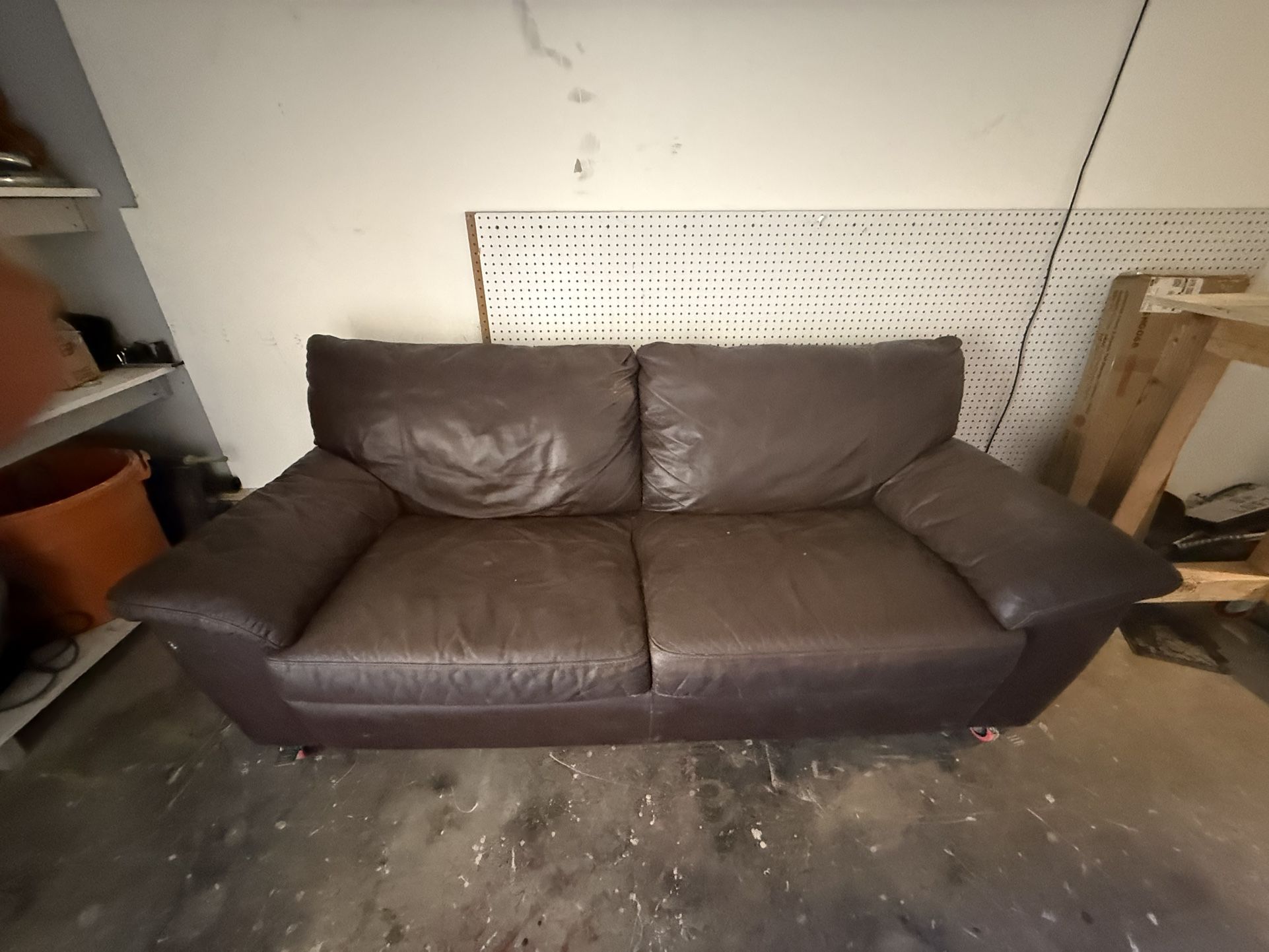 Brown Leather Couch/Loveseat