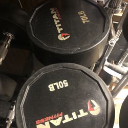 TITAN FIXED 50 & 70 POUND URETHANE EZ CURL BARS