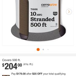 500ft Brown Stranded 10AWG