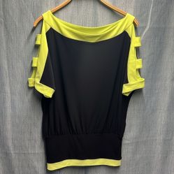 Joesph Ribkoff black and yellow short sleeve size 4 