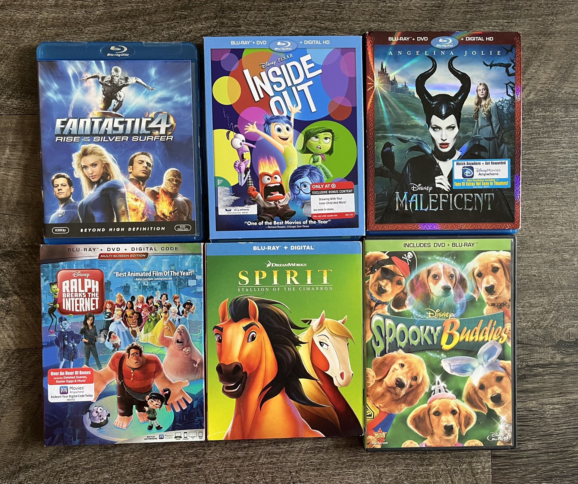Disney Blu-Ray Movies (Lot of 6 Movies)