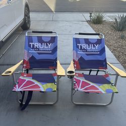 Set Of Two Truly Hard Seltzer Summer Beach Chair CD If 