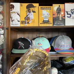 Tons Of Different San Diego Padres Gear Hats Shirts Glove Scarves Harry Potter Bobbleheads Balls And More!!!