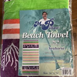 My Pillow Beach Towel Seahorse Design