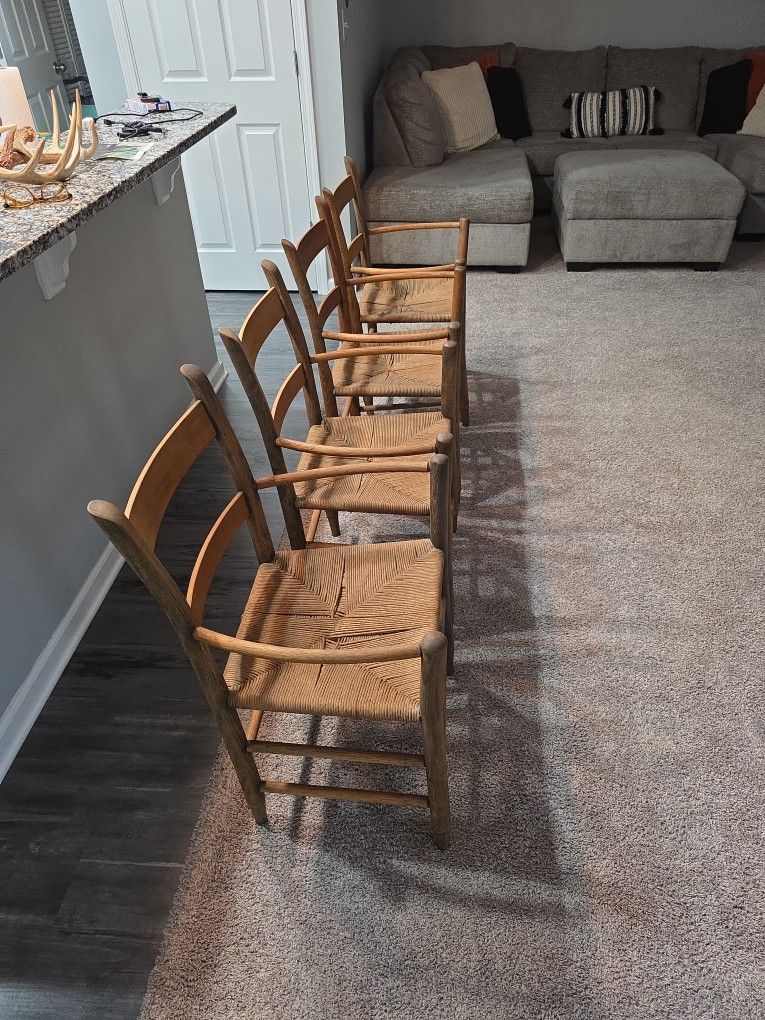 Set Of 4 Very Antique Ladder Chairs 