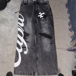 Project Capri Grey Washed Jeans Mens S