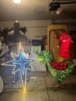 Lighted Christmas Outdoor Decorations Set of 2 $65