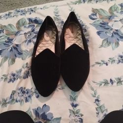 Velvet birdie black flats
