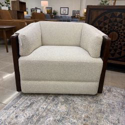 White Chair w/ Walnut Accent