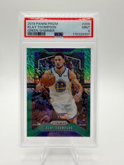 Klay Thompson 2019 Panini Prizm Green Shimmer #/25 Card #209 PSA 9 POP 2