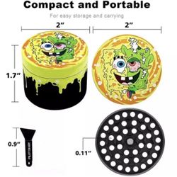 2inch Spongebob Grinder Crusher 4-Layer 50mm Herb & Tobacco Grinder Alloy Metal