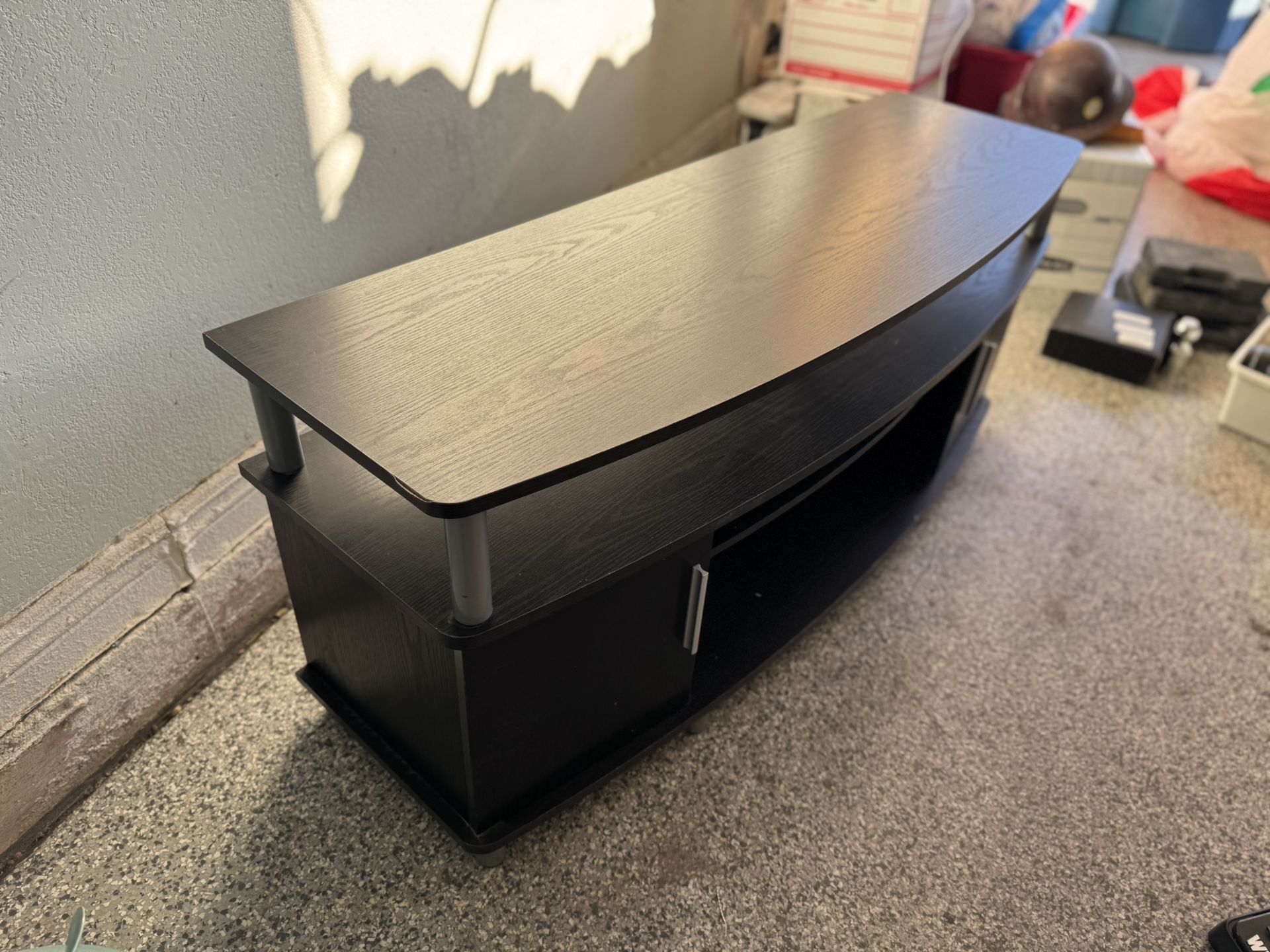 Tv Stand Dark Brown/black Wood 