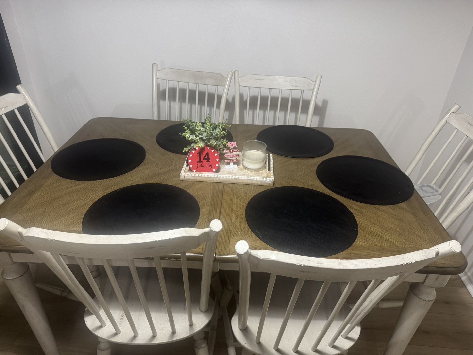 Kitchen table with chairs and console