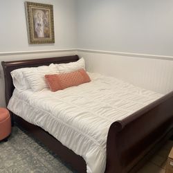 Free Bedroom Furniture (Queen Bed Frame And Chair) Mattress Not Included