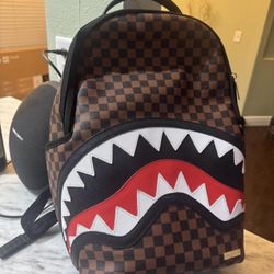 Sprayground Brown Checkered Backpack Read Disc.