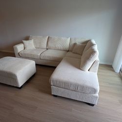 New Sectional Couch With Storage Ottoman / Free Delivery 