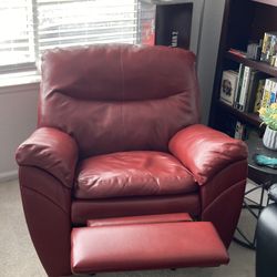 Red Leather Recliner 