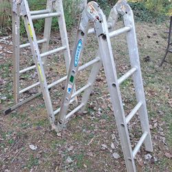 Multi Purpose Aluminum Extension 7 In 1 Folding Ladder