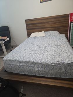 Queen size bed with 14" mattress for sale