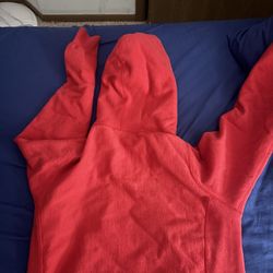 red supreme new york hoodie slightly worn