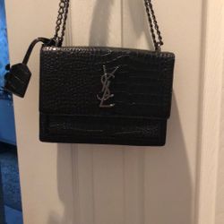 YSL  Shoulder  Embossed Leather  Bag .New
