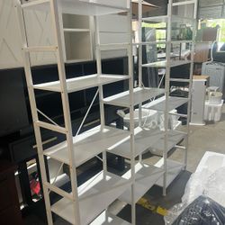 New Triple 5 Tier Bookshelf, Bookcase with 14 Open Display Shelves, Wide Book Shelf Book Case for Home & Office, White