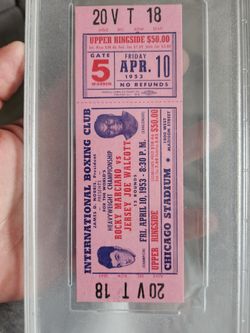1953 ROCKY MARCIANO TICKET 