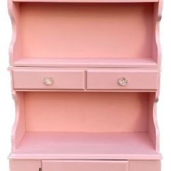 Barbie Pink Child Size Shelf With Drawers And Cabinet 