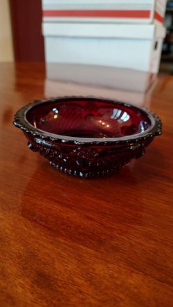Avon 1876 Cape Cod Ruby Red 5" Fruit/Dessert Bowl Set Of 2