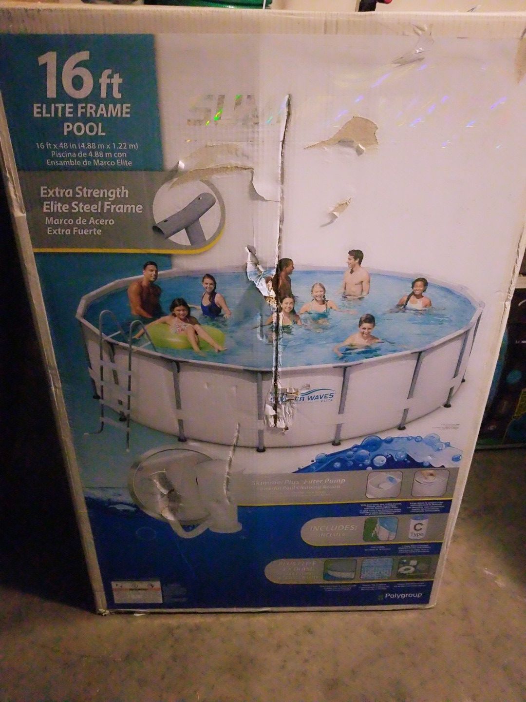 Summer Waves Elite 16' Ft. Metal Frame Above Ground Pool