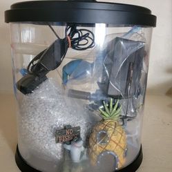 3 Gallon Fish Tank Starter kit, Includes: Decorations, Grave, Filtration, Vacuum