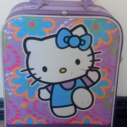 Vintage Sanrio Smiles Hello Kitty Small Suitcase Rolling Travel Carry On