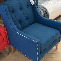 Upholstered Accent Chair with Nailhead Trim