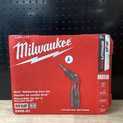 Milwaukee M12 12-Volt Lithium-Ion Cordless Soldering Iron Kit with (1) 1.5Ah Batteries, Charger & Hard Case