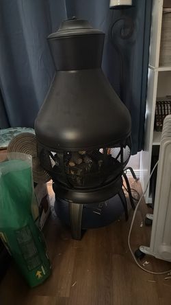 Black Metal Outdoor Chiminea Fire Pit