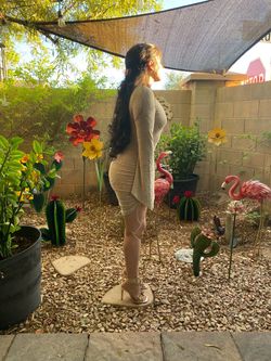 Tan sheer dress