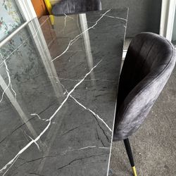 Marble Table 4 Piece Set  