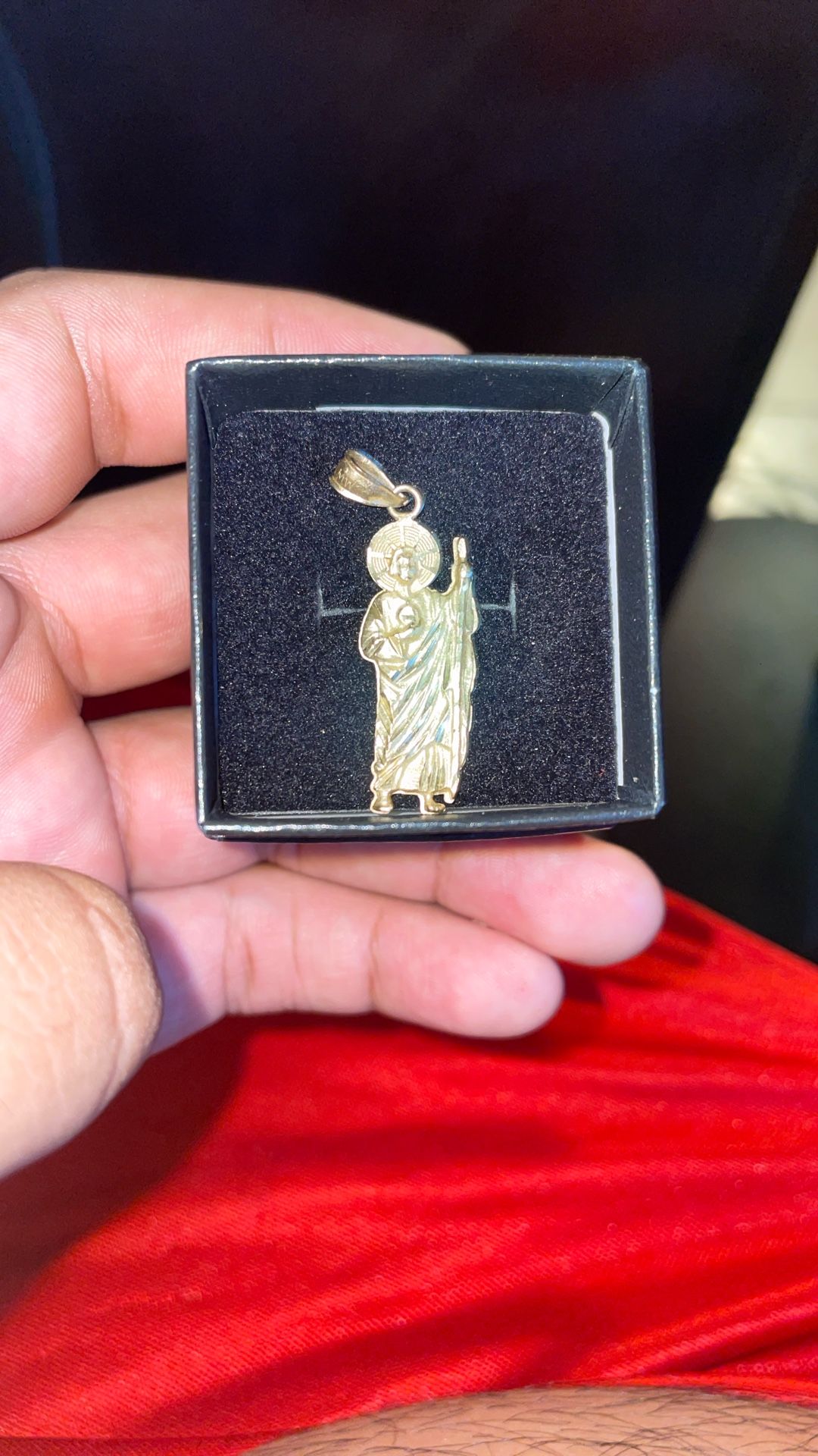 San Judas Pendant 14k Real Gold Not Plated 