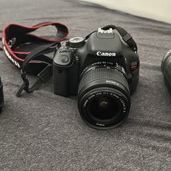 Canon EOS Rebel T3i DSLR Camera Kit w 3 Lenses