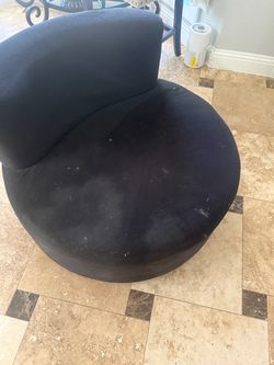 Black Round Swivel Accent Chair