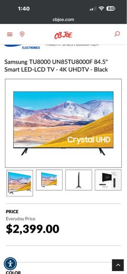 Samsung 85” TV Model TU8000