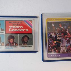 Kareem Abdul-Jabbar 2 card lot 