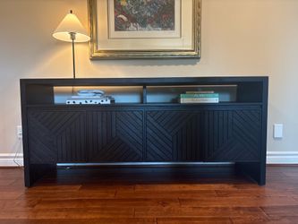 Crate&Barrel - Dunewood 70” Charcoal Credenza with Shelf