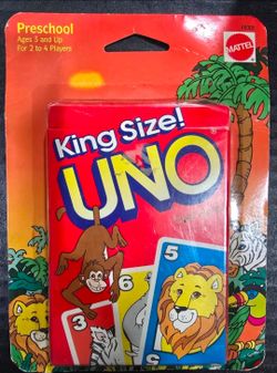 Vintage UNO 1994 KING SIZE Preschool Card Game by Mattel NEW